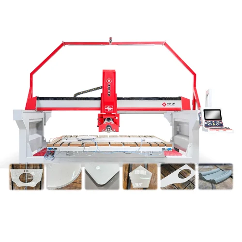 5 axis CNC bridgesaw machine + camera for marble, granite and quartz