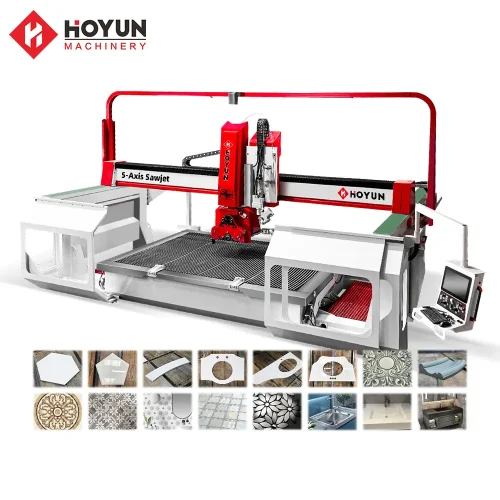 5 Axis CNC Stone Sawjet Machine | Bridge Saw with Waterjet - Image 7